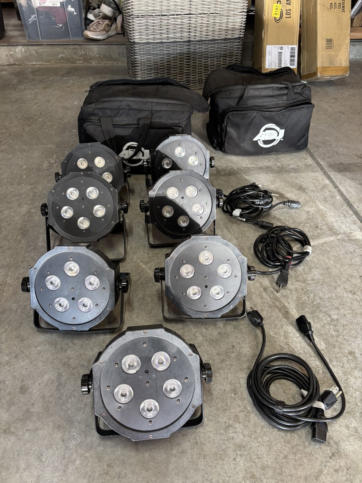 (7) ADJ Tripar Profile With Bags