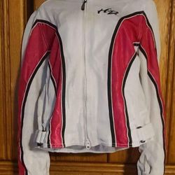 Harley Davidson Pink & White Mesh Reflective Women's Riding Jacket