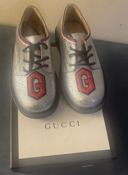 GUCCI KIDS GLITTER OXFORD SHOES SIZE 24