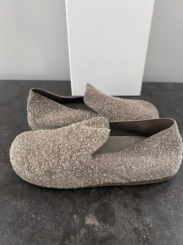 LOEWE - Lago Brushed-Suede Slippers - Neutrals