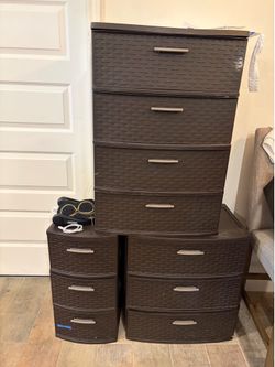 Sterilite 4 Drawer Wide Weave Tower Plastic Drawers