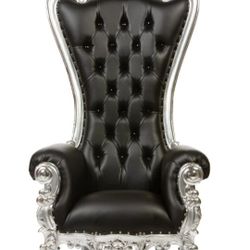 Black And Silver Single Throne Chair