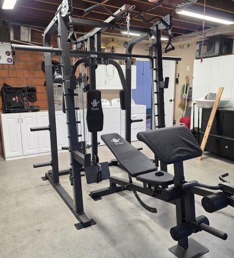 Smith Machine 2001 | Multi-Use Adj Bench | Gym Equipment | Fitness | Squat Rack | Excercise |🔴WEIGHTS AND BARBELL SOLD SEPARATELY 🔴 FREE DELIVERY 🚚