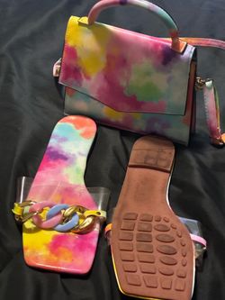 Matching Tye die Slides and Purse