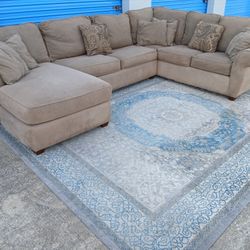Beige Alan White Wraparound Chaise Sectional  $475 OBO W/FREE DELIVERY 
