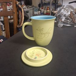 Abbey Press Inspirational Meg & Coaster/Lid Set "Live Simply, Love Above All" For Where Your Treasure Is, There Your Heart Will Be Also Matthew 6:21-M