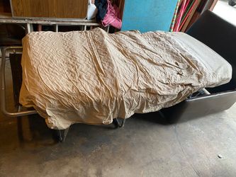 Leather ottoman with pull out bed