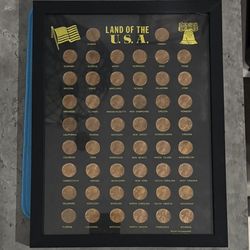 Complete Set Land of The USA Lincoln Pennies With The States Counter Stamp