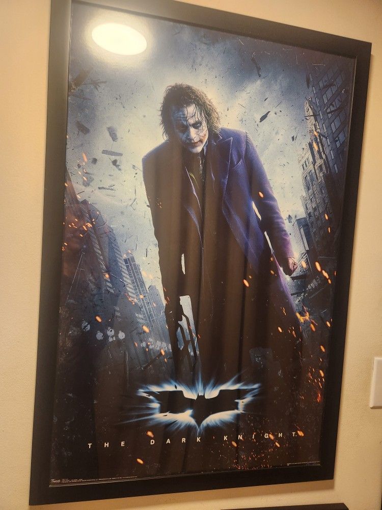 Framed Batman poster, the Joker