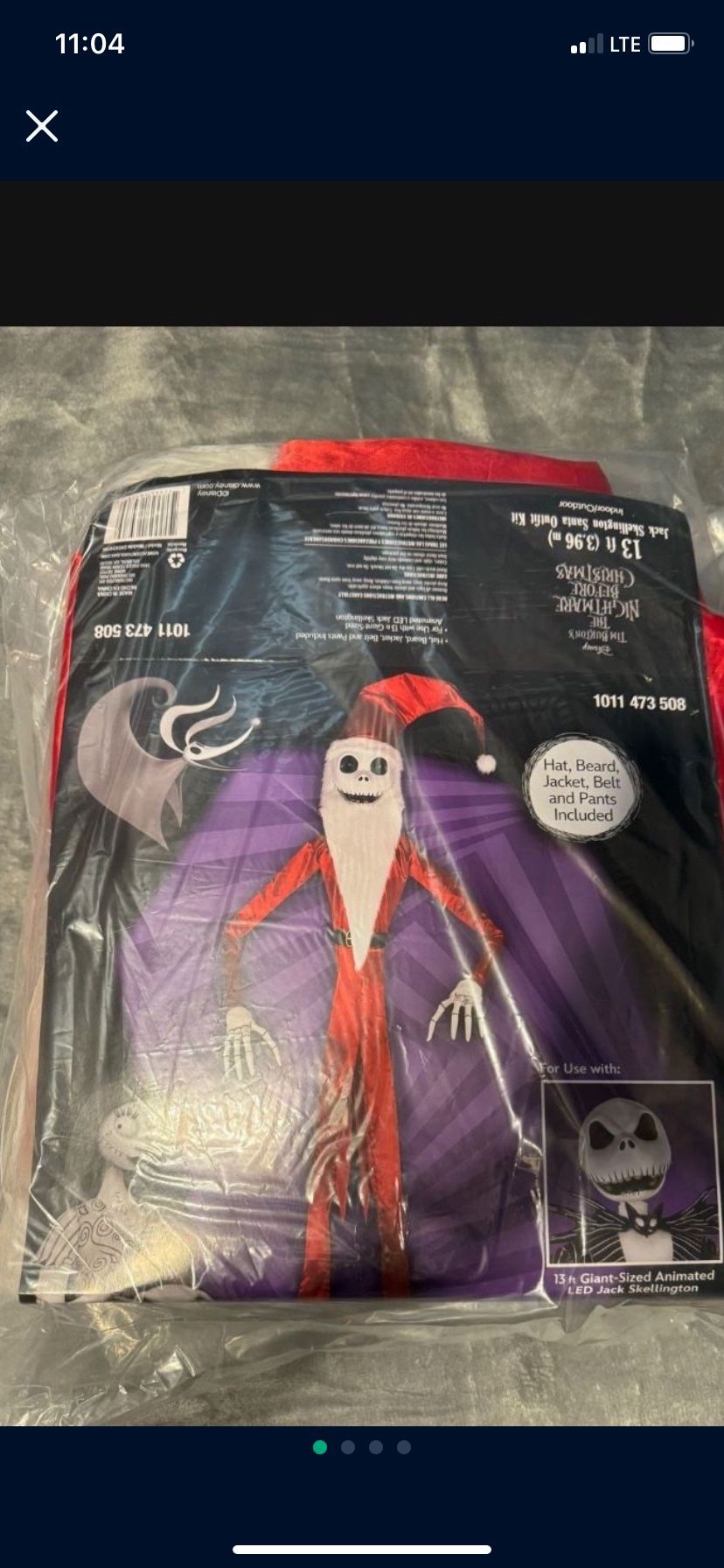 Nightmare Before Christmas 13 Ft Jack Skellington Santa Outfit $300