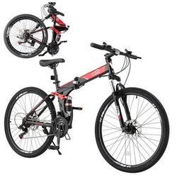 New 21-Speed Adult Foldable Mountain Bikes with High Carbon Steel Frame