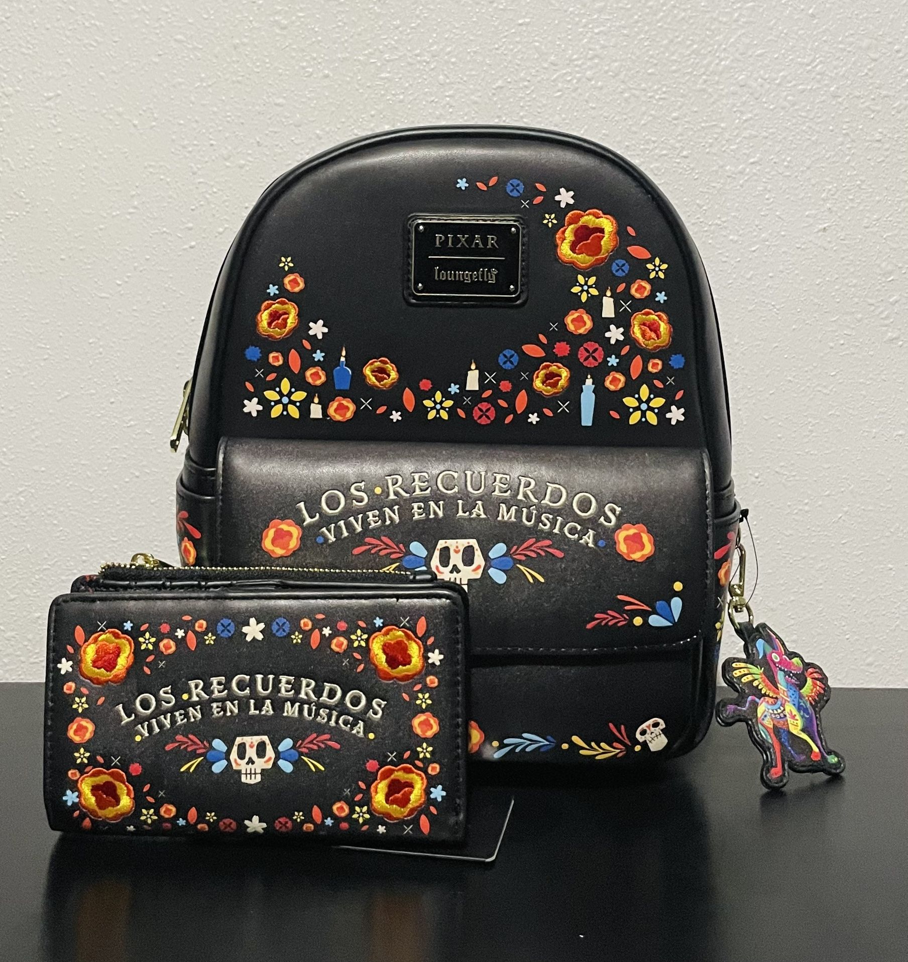 Loungefly Disney Pixar Coco Floral Mini Backpack and Wallet