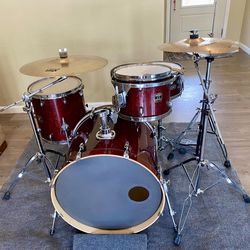 Gretsch Catalina birch 22 12 14” drum set Tama 14” snare Zildjian Sabian cymbals PDP boom stands & throne Tama hihat bass pedal $775 cash In Upland 91