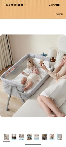 New BEKA Bassinet Bedside Sleeper for Baby, 2 in 1 Baby Crib for Newborn, Bedside Bassinet with 4 Auto-Lock Wheels & Adjustable Height, Breathable Mes