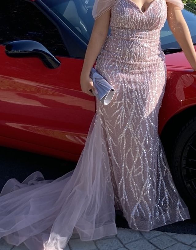 Sparkly Blush Pink Prom Dress