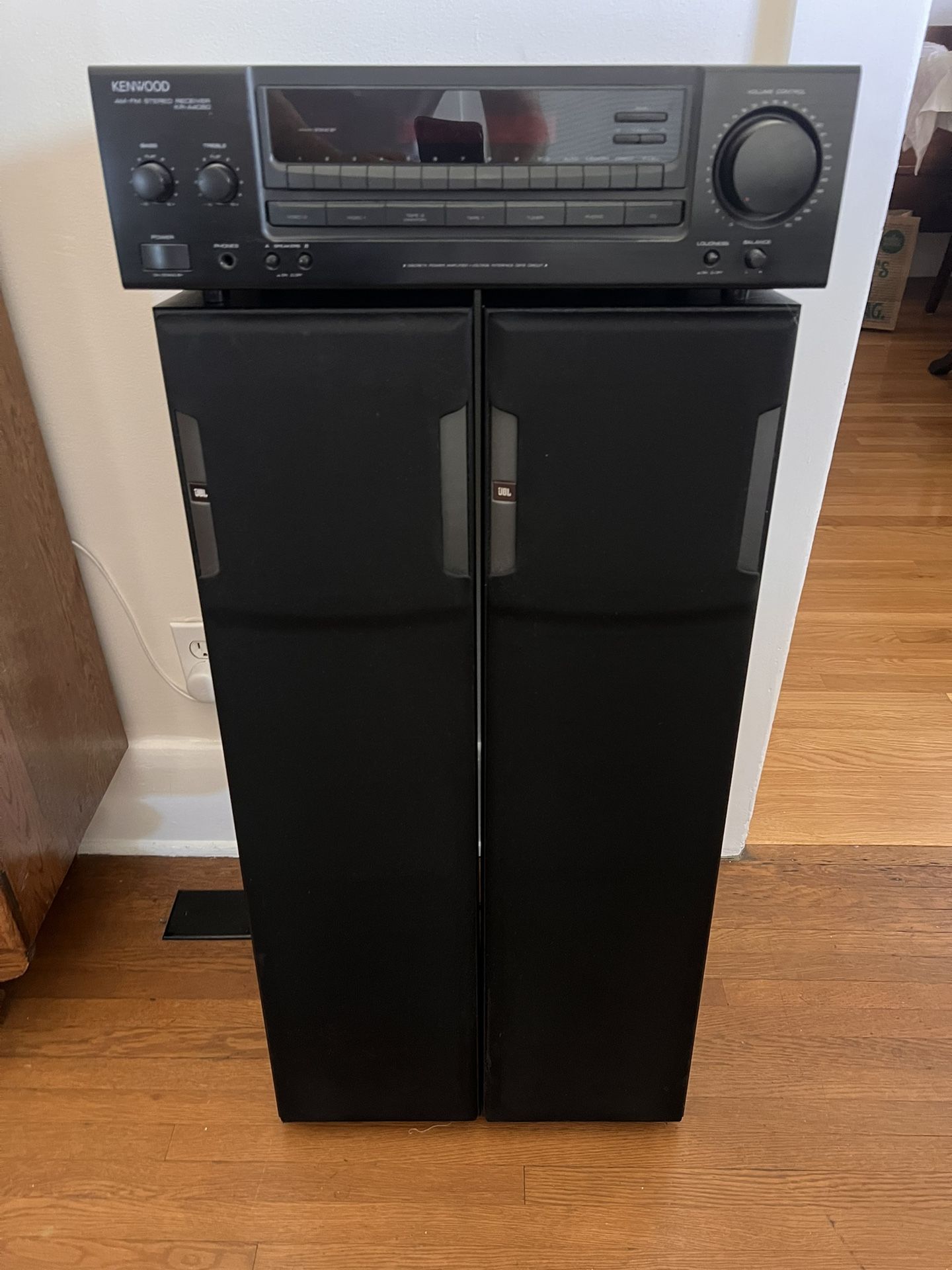 Kenwood Stereo Receiver + JBL Floor Speakers (Complete Vintage System)