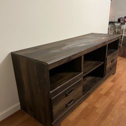REAL WOOD MIDIA CONSOLE W/ DRAWERS 