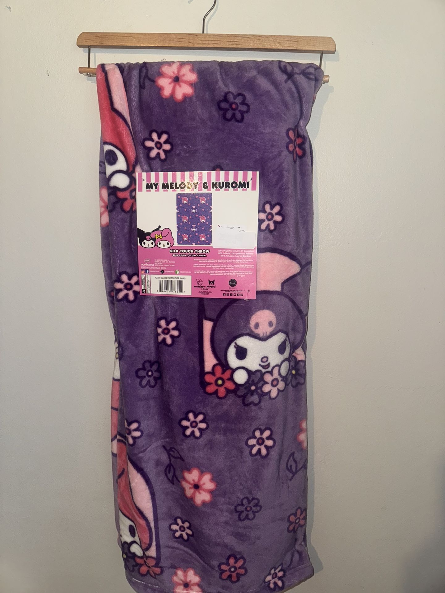 Kuromi My Melody Throw Blanket NWT