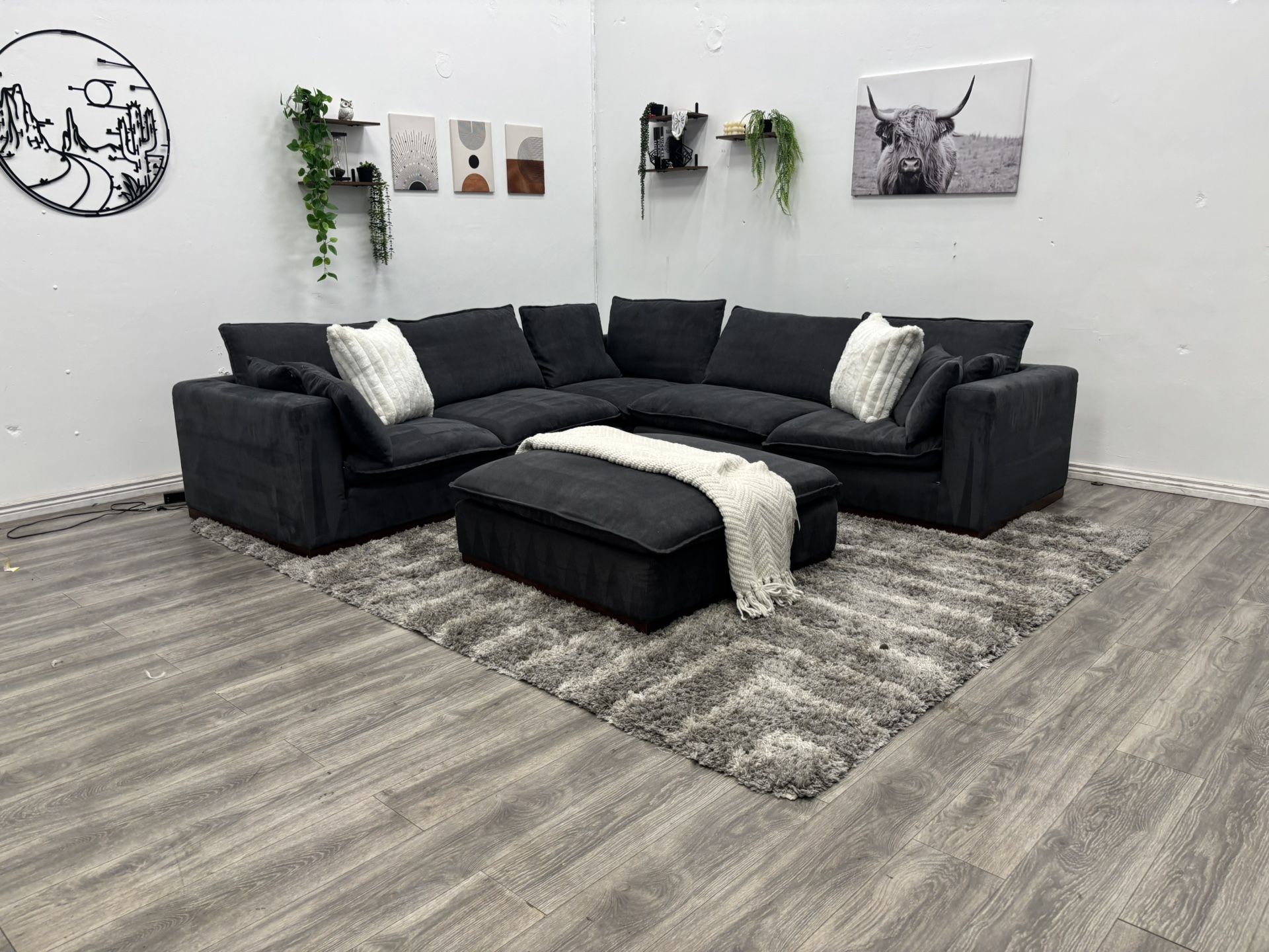 Gray Sectional Cloud Couch - Free Delivery