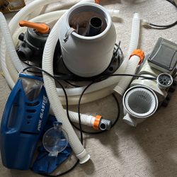 Two Pool Filters And Pool Vacuum - Free