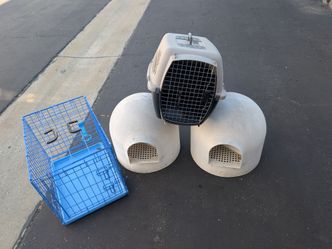 Cat igloo litter box dome pet travel small dog puppy blue cage petmate vari kennel lot