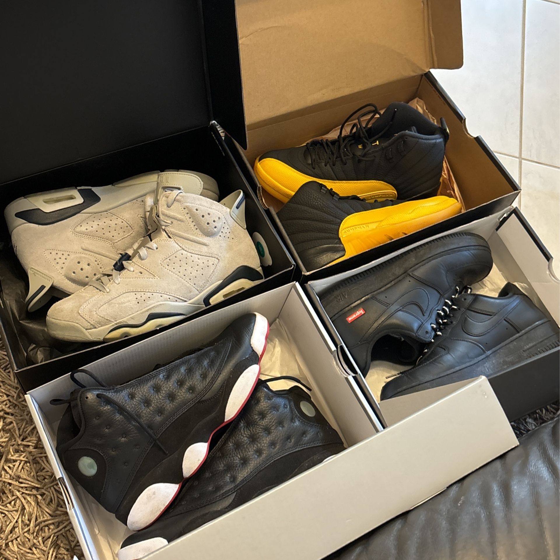 Jordan retro and supreme air force lot size 9