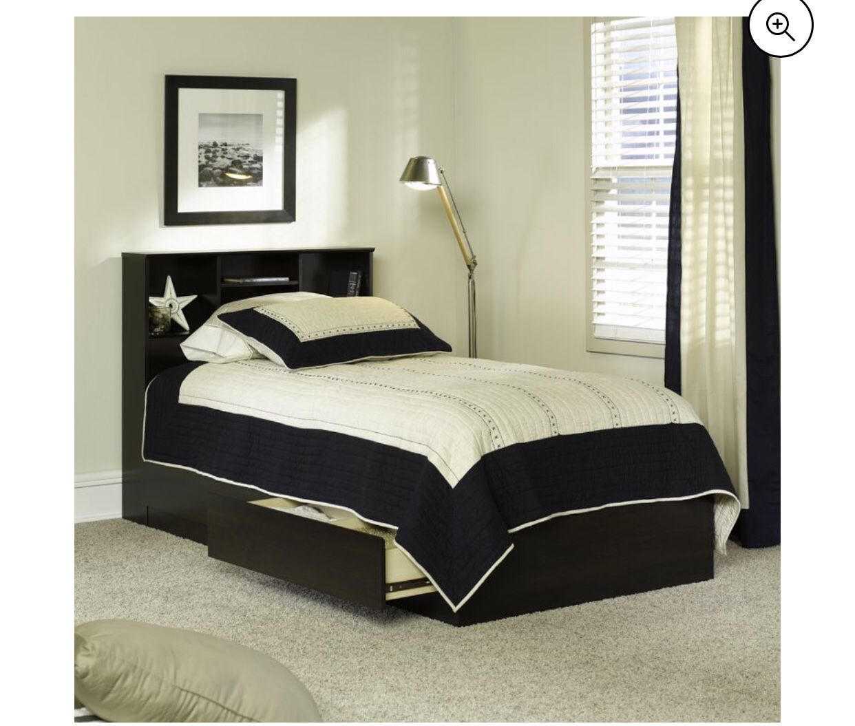 Mainstays Mates Storage Bed with Bookcase Headboard, Twin, Cinnamon Cherry