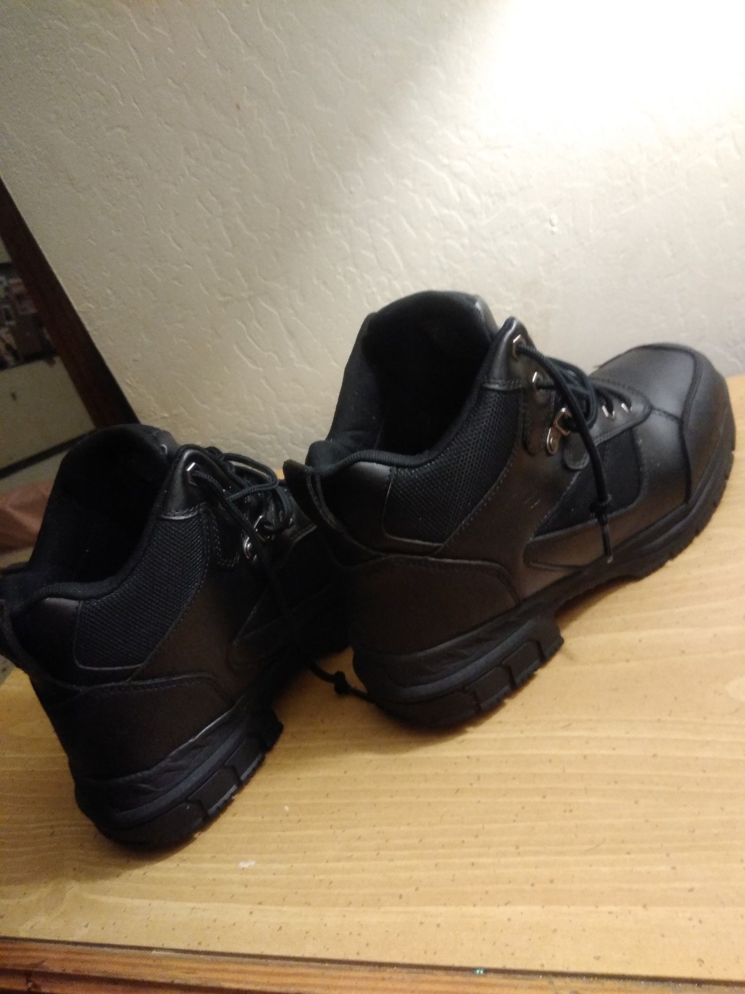 Brand New Black Steel toe leather work boots