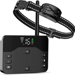 Electric Dog Fence, 2023 Wireless Dog Collar Fence System,Rechargeable Pet Containment System, Outdoor Remote Training Collar, Adjustable Shock Collar