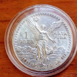 Mexico Libertad 2 Oz Silver 1991, 2005; 2 Coins 100 Pesos