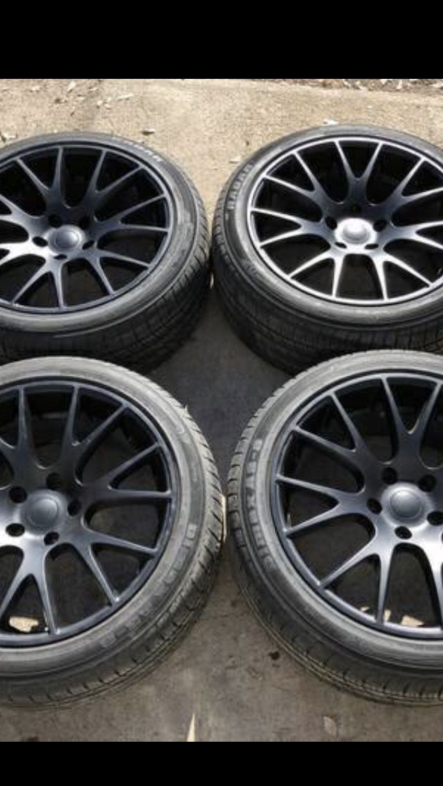 Brand new 20” Black Dodge Rims and New tires 20 Wheels 20s Rines y Llantas will fit Charger , Challenger , Chrysler 300 , 300c