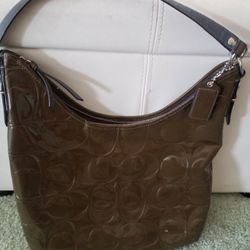 GENUINE COACH SHOULDER BAG ( OLIVE GREEN  )