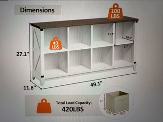 Brand new 8 cube storage organizer 4 fabric bins