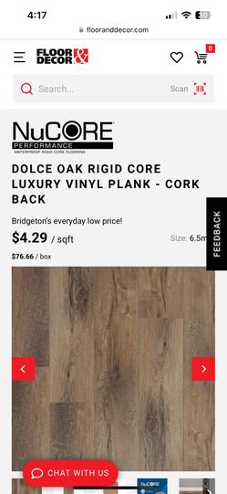 NuCore Performance Waterproof Rigid Core Flooring Luxury Vinyl Plank-Cork Back Dolce Oak