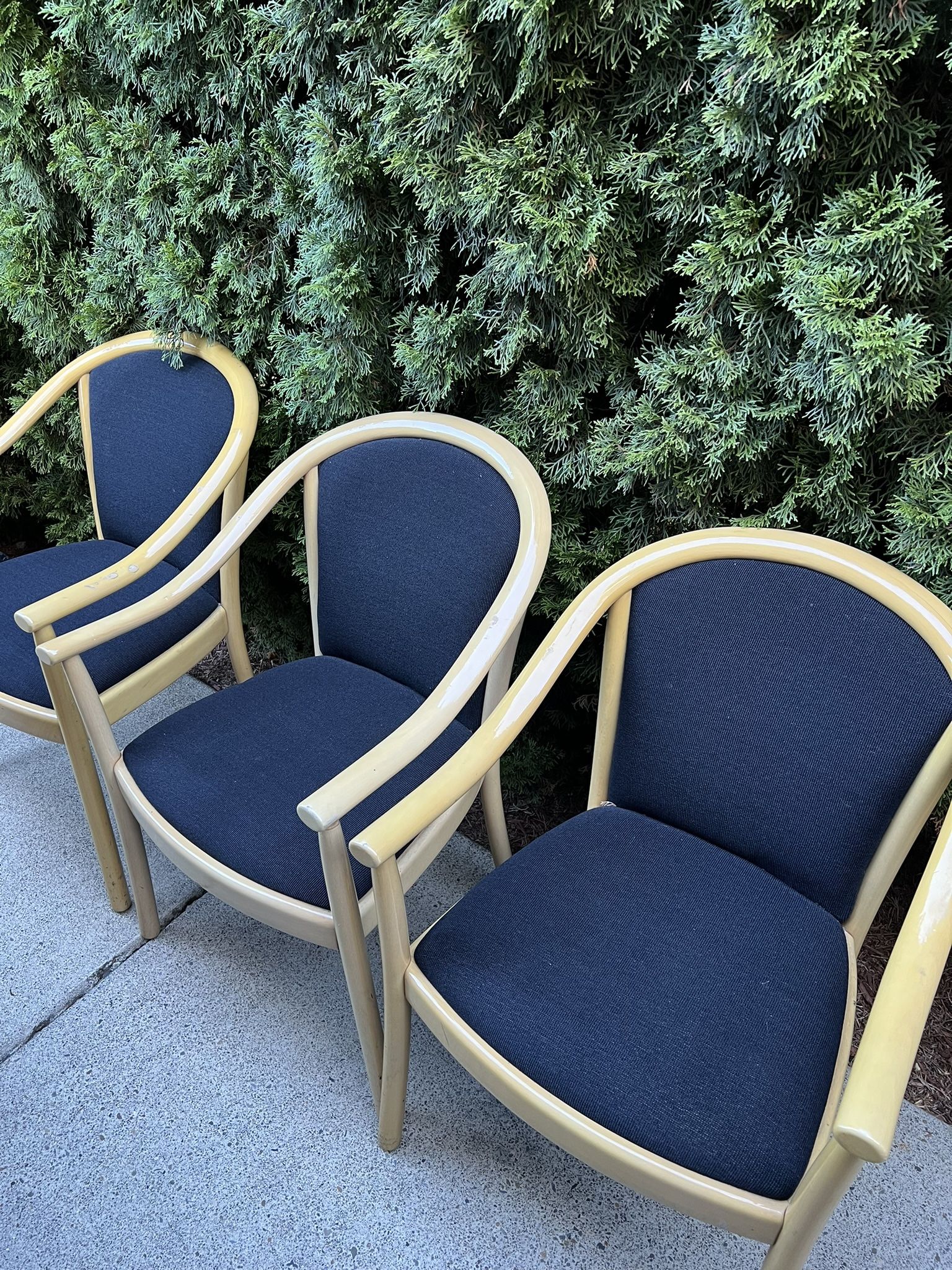 Navy Wooden Armchairs