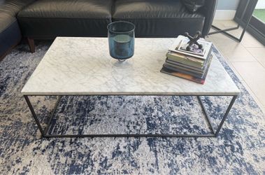 West Elm marble coffee table