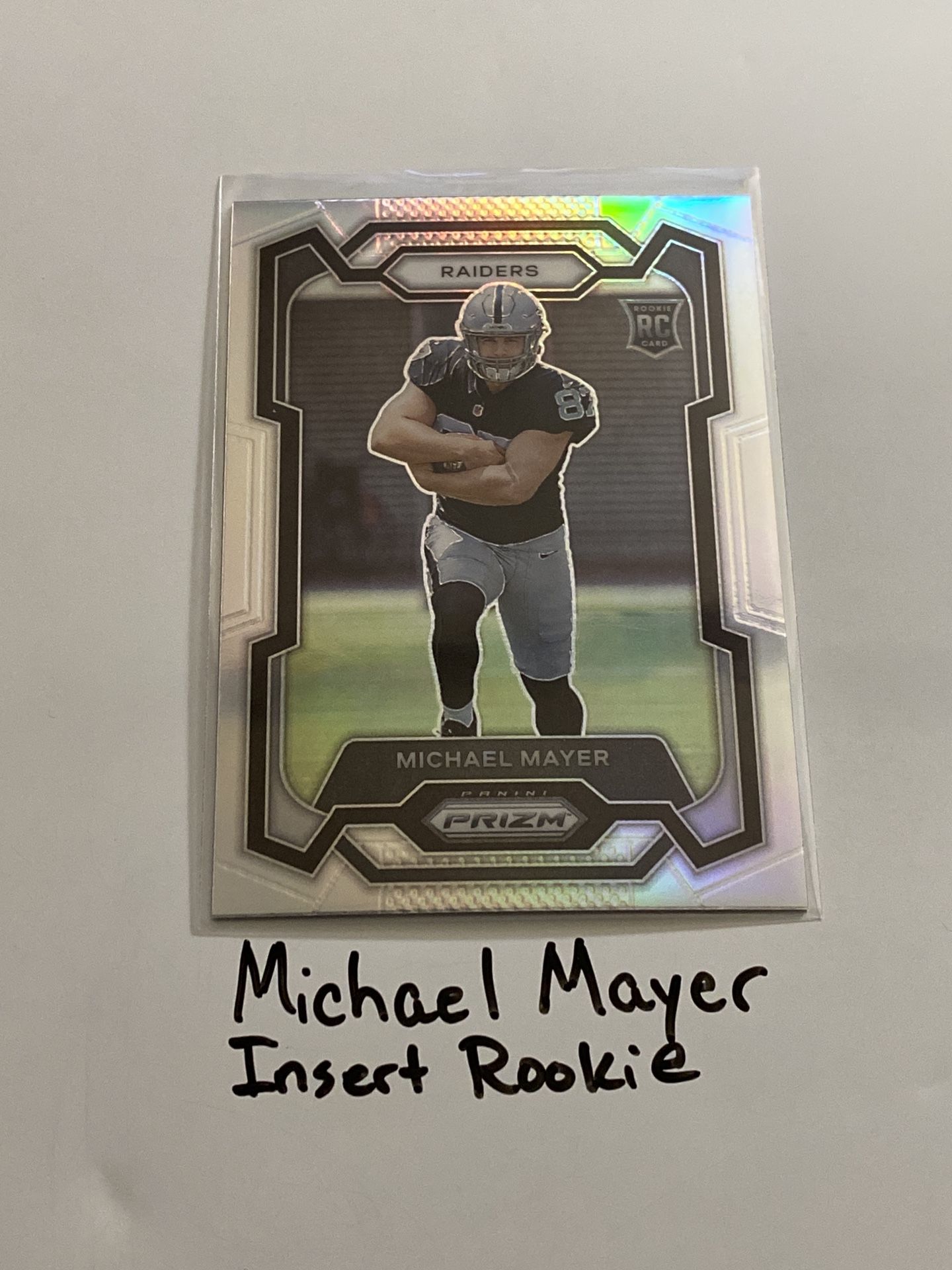 Michael Mayer Las Vegas Raiders TE Prizm Short Print Insert Rookie Card. 