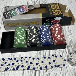 Cardinal 100pc Vegas Style Poker Chips 11.5g Heavy Weight Dual-Toned With Tray