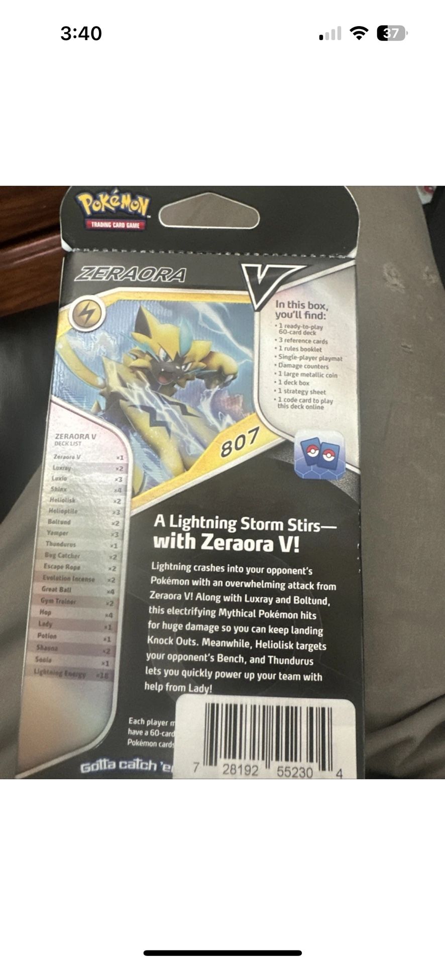 Pokemon Zeraora V Battle Starter Deck Ready-to-Play 60-Card Deck Factory Sealed