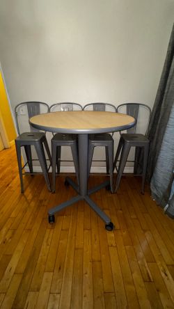Flex-Space Mobile Café Table - Maple $500 (4 free barstools)