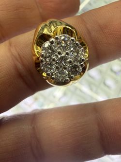 10 carat yellow gold with 1.45 carat VS1Lab Grown diamond ring 