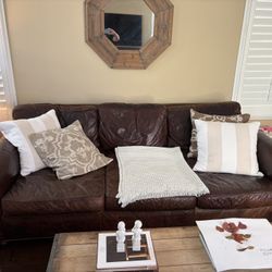 Restoration Hardware Deep Seat Leather Couch