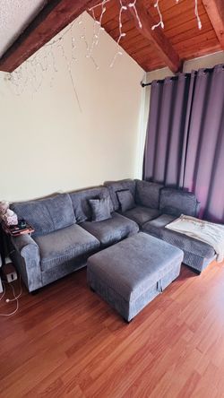 1yr old couch NO pets L shape couch with ottoman storage