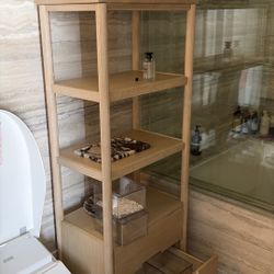 Pottery Barn Oak Bathroom Shelf – Modern Storage Unit