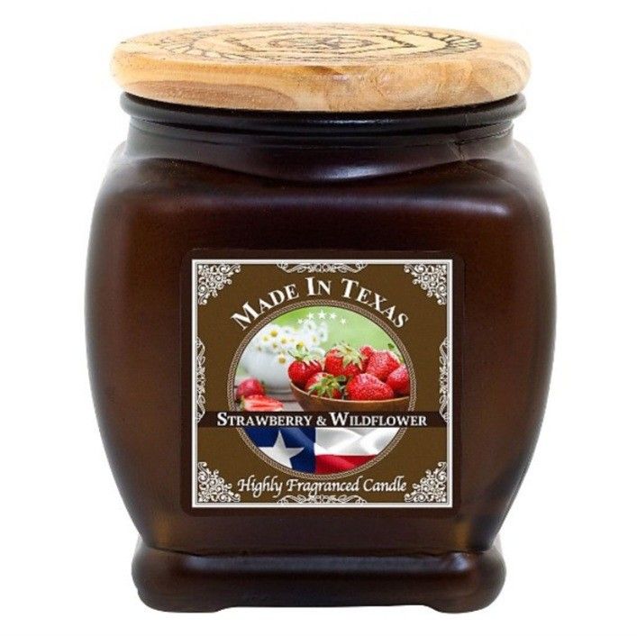 Candle Jar Made in Texas Fredericksburg Strawberry Highly Fragrant Candle New