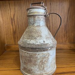 Antique Vintage Milk Churn Can 15”x8”