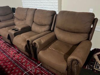 Brown Reclining Sofa Set – Super Comfortable – Clean Condition