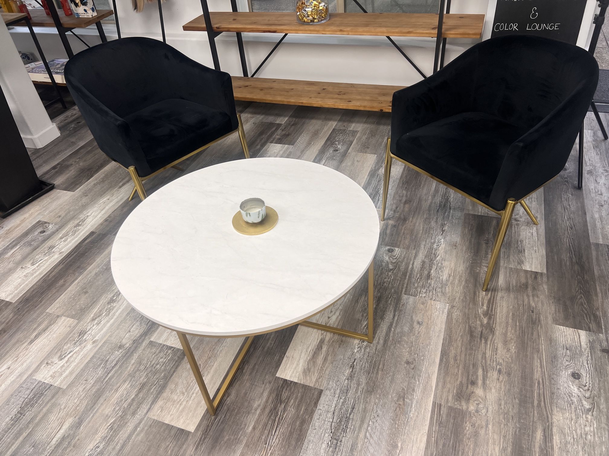 White and gold coffee table