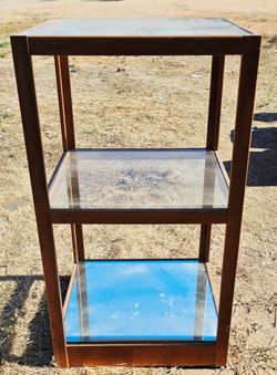 **3-Tier Etagere Style Glass/Mirror Bookshelf  (24" L x 24" W x 42" H)**