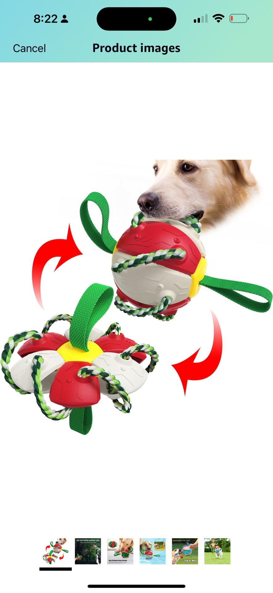 Addcean Dog Toy Balls with Chewing Ropes, Pet Flying Saucer Ball Dog Toy Interactive Dog Toys for Tug of War, Best Gifts for Small & Medium Dogs【Not f